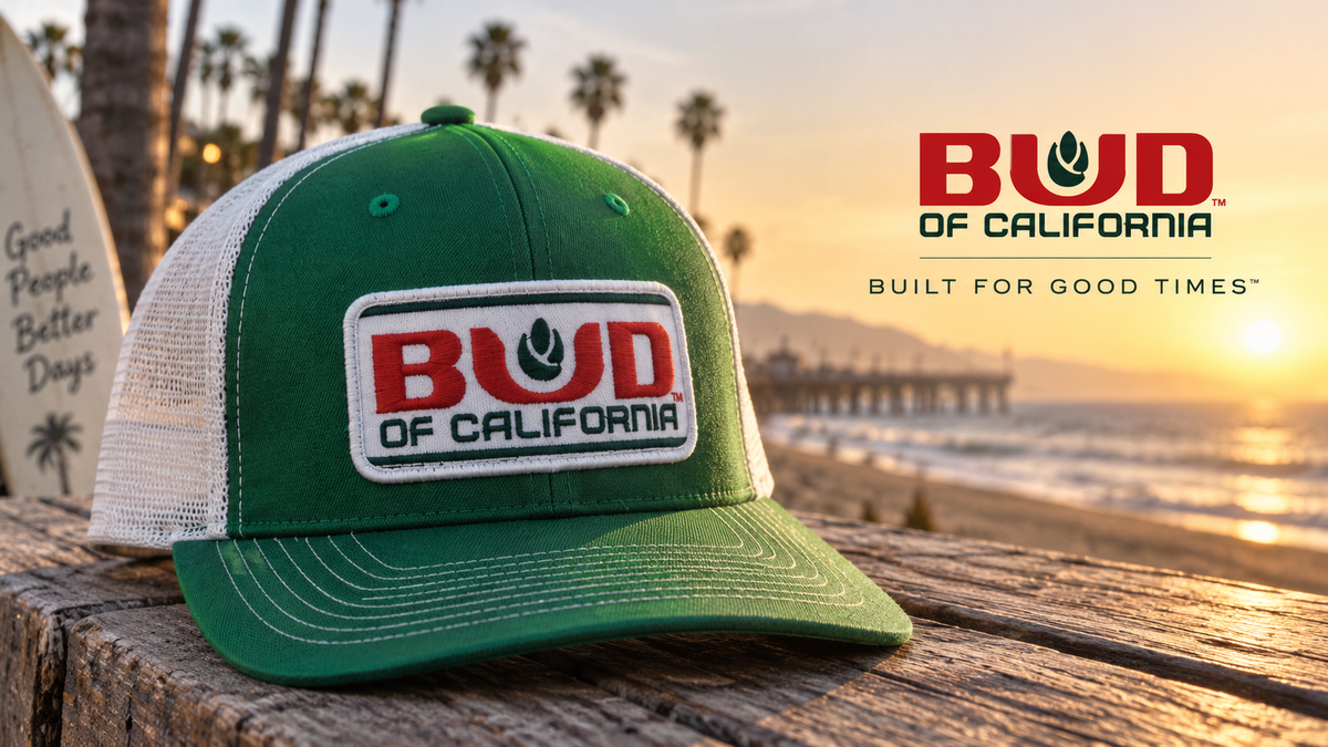 Bud of California hat collection banner