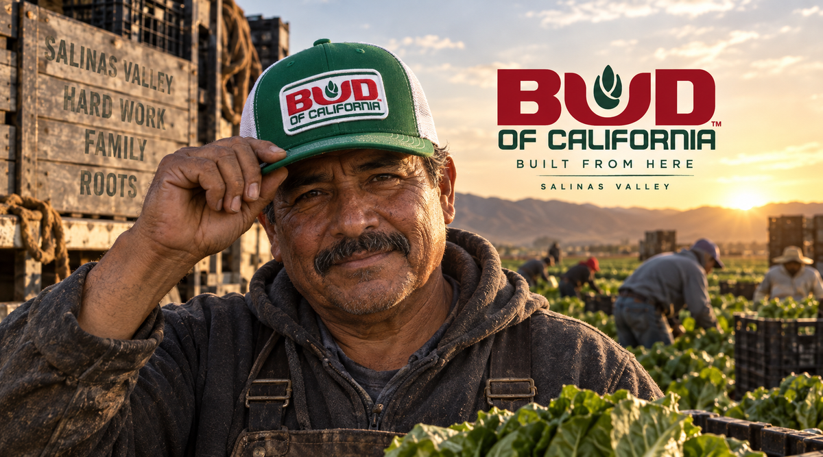 Bud of California lifestyle hat banner