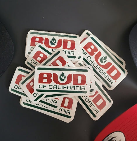 Bud of California 4 x 2 in sticker